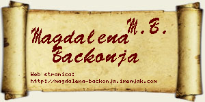 Magdalena Bačkonja vizit kartica